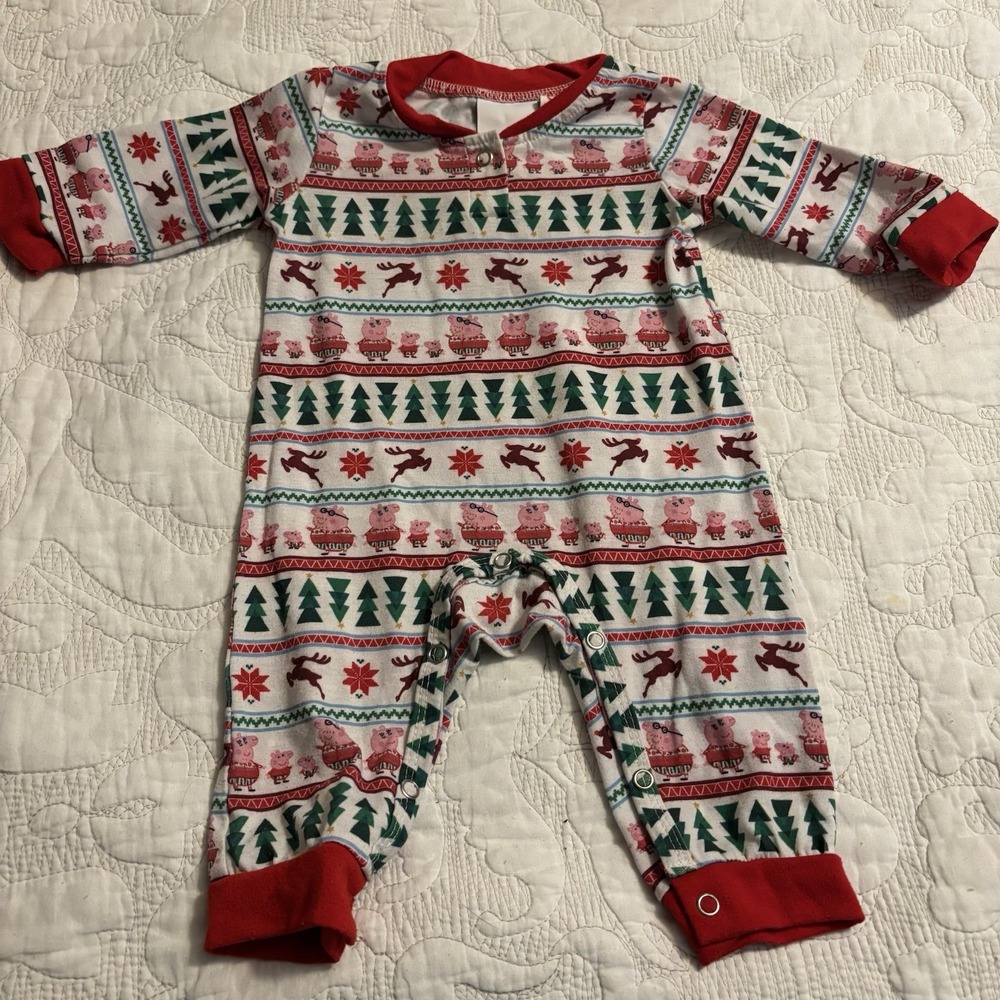 Peppa Pig Christmas,‎ Holiday, Unisex 3 Mo-6 Mo One Piece Snap Closure